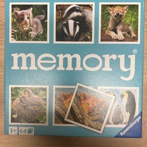 New Ravensburger Memory Game Cute Animal Babies Images matching kids toddler toy